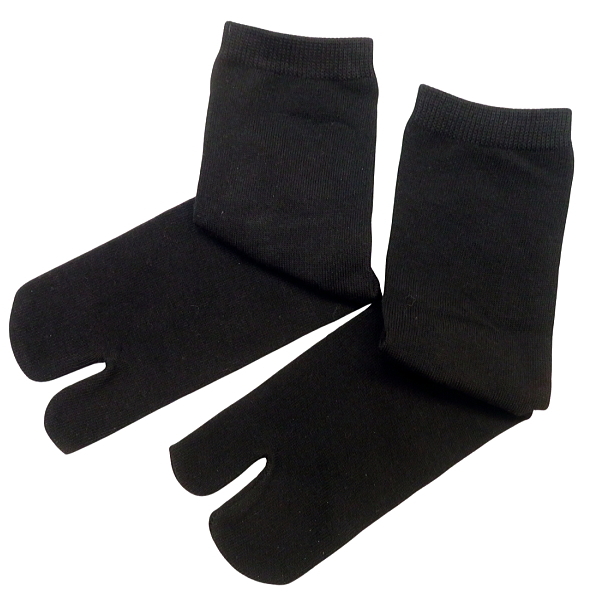 黒無地 足袋ソックス ショートクルー丈(カカト付き)